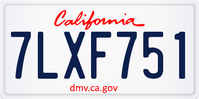 CA license plate 7LXF751