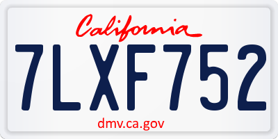 CA license plate 7LXF752