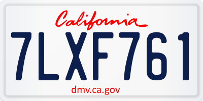 CA license plate 7LXF761