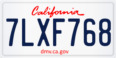 CA license plate 7LXF768