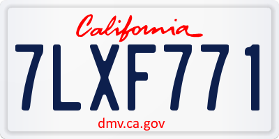 CA license plate 7LXF771