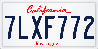 CA license plate 7LXF772
