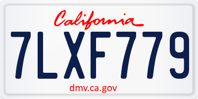 CA license plate 7LXF779