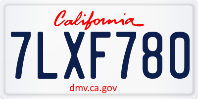 CA license plate 7LXF780