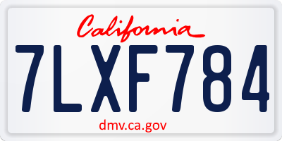 CA license plate 7LXF784