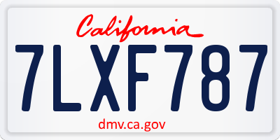 CA license plate 7LXF787