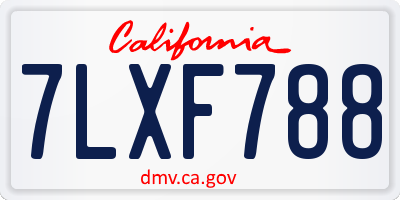 CA license plate 7LXF788