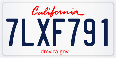 CA license plate 7LXF791