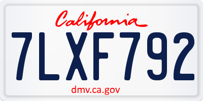 CA license plate 7LXF792