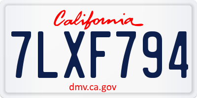 CA license plate 7LXF794
