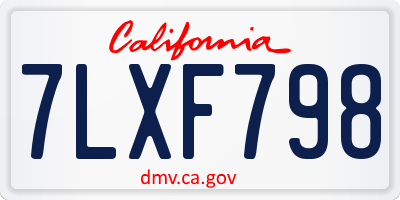CA license plate 7LXF798