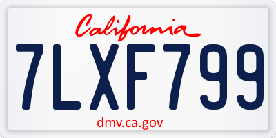 CA license plate 7LXF799