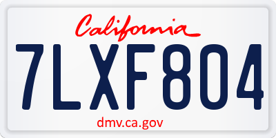 CA license plate 7LXF804