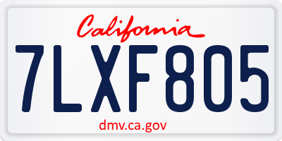 CA license plate 7LXF805
