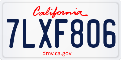 CA license plate 7LXF806