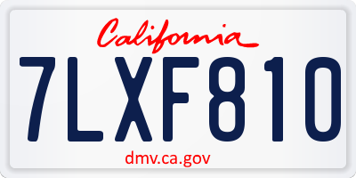 CA license plate 7LXF810