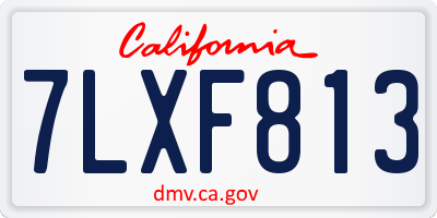 CA license plate 7LXF813