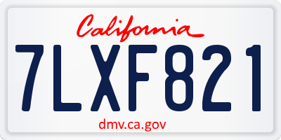 CA license plate 7LXF821