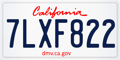CA license plate 7LXF822