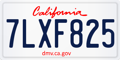 CA license plate 7LXF825