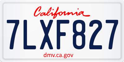 CA license plate 7LXF827