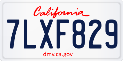 CA license plate 7LXF829