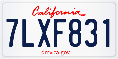 CA license plate 7LXF831
