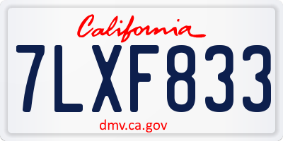 CA license plate 7LXF833