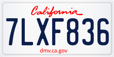 CA license plate 7LXF836