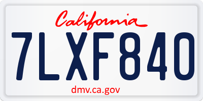 CA license plate 7LXF840
