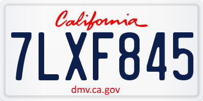 CA license plate 7LXF845