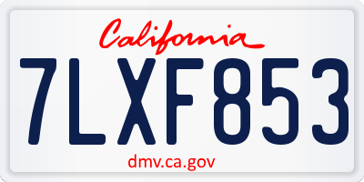 CA license plate 7LXF853