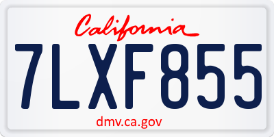 CA license plate 7LXF855