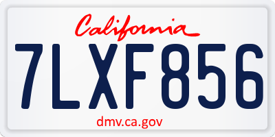 CA license plate 7LXF856