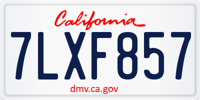 CA license plate 7LXF857