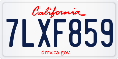 CA license plate 7LXF859