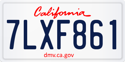 CA license plate 7LXF861