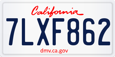 CA license plate 7LXF862