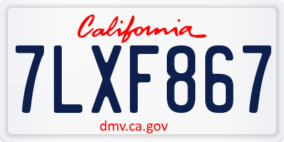CA license plate 7LXF867