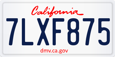 CA license plate 7LXF875