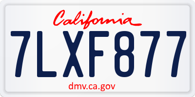 CA license plate 7LXF877