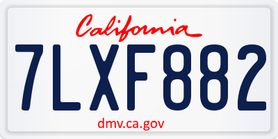 CA license plate 7LXF882