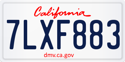 CA license plate 7LXF883