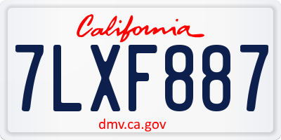 CA license plate 7LXF887