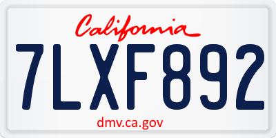 CA license plate 7LXF892