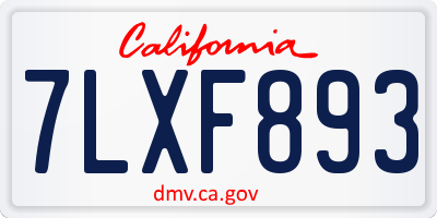 CA license plate 7LXF893