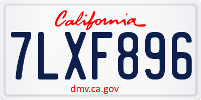 CA license plate 7LXF896