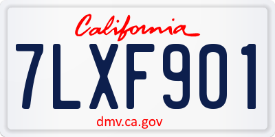 CA license plate 7LXF901