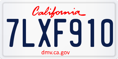 CA license plate 7LXF910