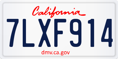 CA license plate 7LXF914